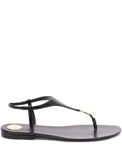 SAINT LAURENT SAINT LAURENT BLACK CASSANDRE SANDALS IN SMOOTH LEATHER