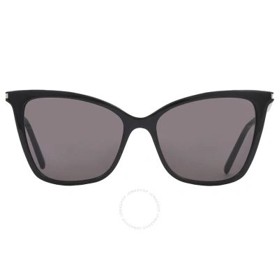 Saint Laurent Black Cat Eye Ladies Sunglasses Sl 384 001 55