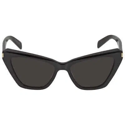 Pre-owned Saint Laurent Black Cat Eye Ladies Sunglasses Sl 466 001 54 Sl 466 001 54