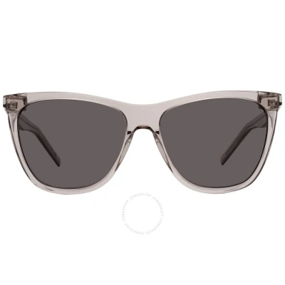 Saint Laurent Black Cat Eye Ladies Sunglasses Sl 526 004 58 In Black / Brown