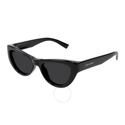 SAINT LAURENT SAINT LAURENT BLACK CAT EYE LADIES SUNGLASSES SL 676 001 53