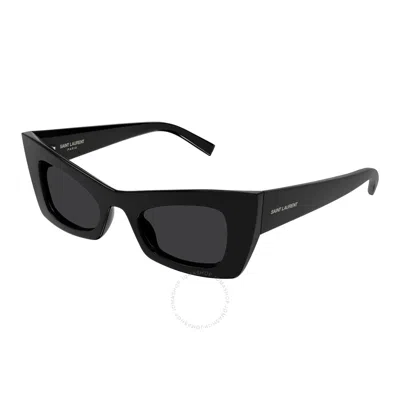 Saint Laurent Black Cat Eye Ladies Sunglasses Sl 702 001 49