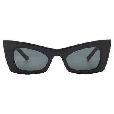 Pre-owned Saint Laurent Black Cat Eye Ladies Sunglasses Sl 702 001 49 Sl 702 001 49 In Gray