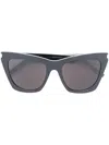 Saint Laurent Black Acetate Sl 214 Sunglasses In Black