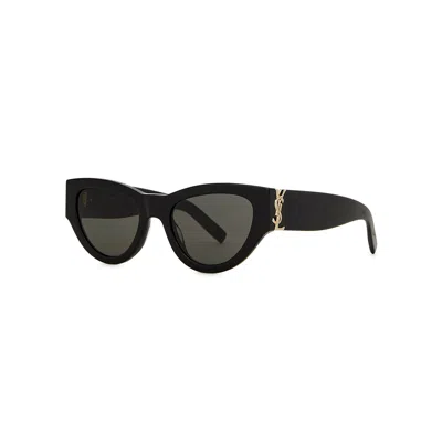 Saint Laurent Black Cat-eye Sunglasses, Sunglasses, Black, Grey Lenses