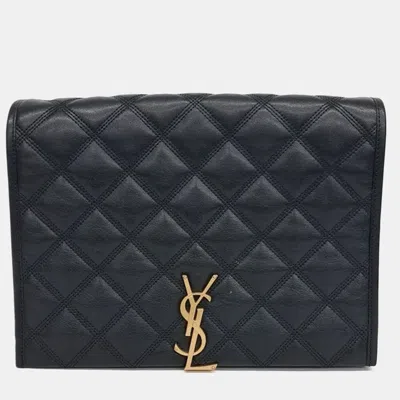 Pre-owned Saint Laurent Black Chain Becky Bag