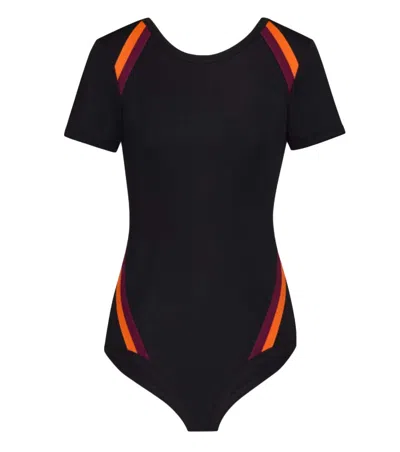 Saint Laurent Black Color Block Swimwear