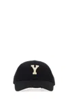 Saint Laurent Black Cotton Baseball Cap In Black