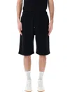 Saint Laurent Waist Drawstring Cotton Fleece Shorts