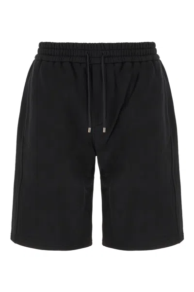 SAINT LAURENT BLACK COTTON BERMUDA SHORTS
