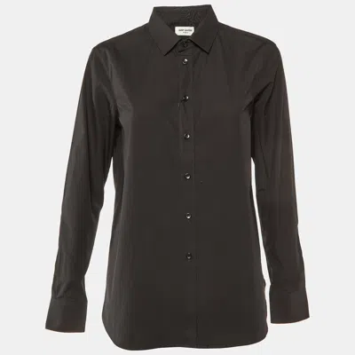 Pre-owned Saint Laurent Black Cotton Button Front Shirt M