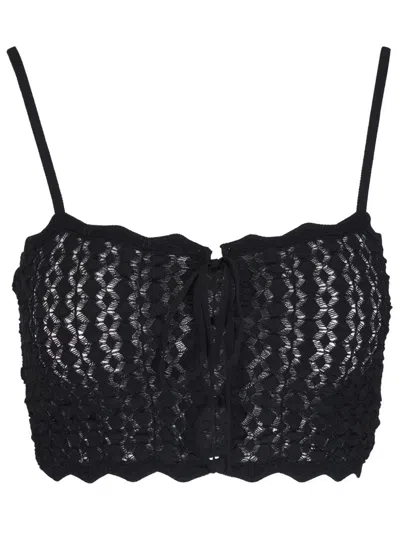 Saint Laurent Black Cotton Clothing Top