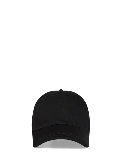 Saint Laurent Black Cotton Denim Twill Cassandre Baseball Cap