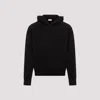 Saint Laurent Logo-embroidered Organic Cotton Hoodie In Black