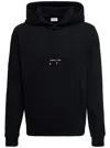 SAINT LAURENT BLACK COTTON HOODIE WITH LOGO PRINT