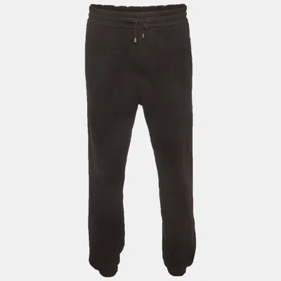 Pre-owned Saint Laurent Black Cotton Jersey Slim Fit Sweatpants M