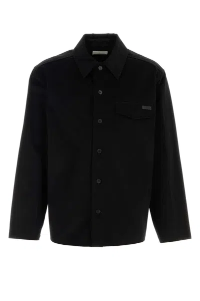 Saint Laurent Men Black Relaxed Solid Overshirt In Multi