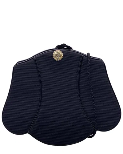 Saint Laurent Black Cotton Shoulder Bag (authentic Pre-loved) In Blue