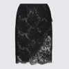 Saint Laurent Women Lace Wrap Pencil Skirt In Noir
