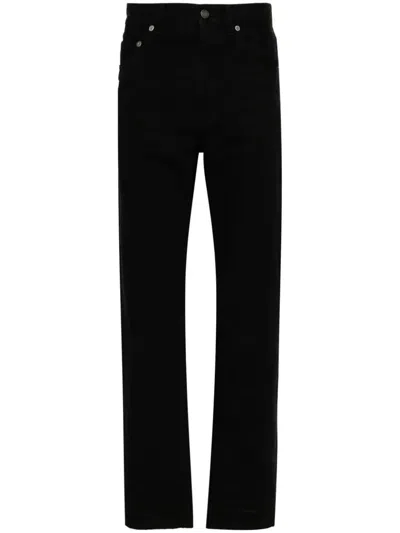 Saint Laurent Black Cotton Straight Baggy Jeans