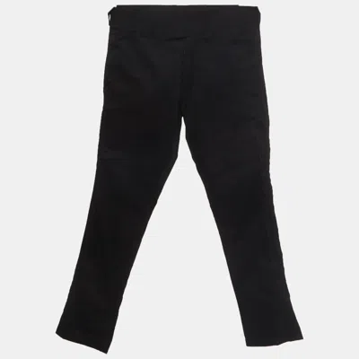 Pre-owned Saint Laurent Black Cotton Straight Fit Trousers M