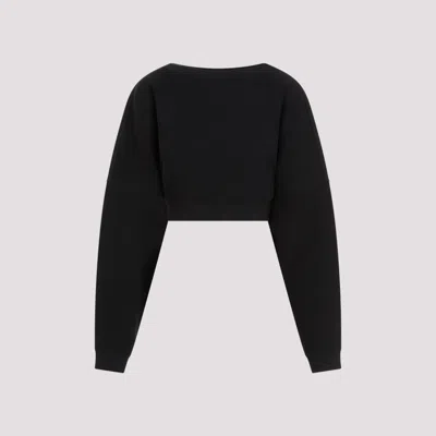 SAINT LAURENT BLACK COTTON SWEATSHIRT