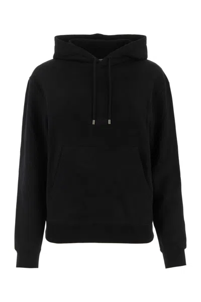 Saint Laurent Black Cotton Sweatshirt In Noir