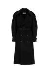 Saint Laurent Double-breasted Wool Tuxedo Coat In Noir