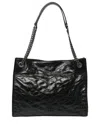 Saint Laurent Black Cracked Calfskin Leather Medium Niki Shopper Tote  (authentic Pre-loved)