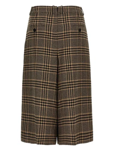 Saint Laurent Black Cream Checked Trouser In Multi
