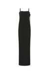 Saint Laurent Women's Crepe Long Dress In Black