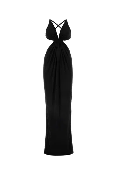 Saint Laurent Black Crepe Long Dress
