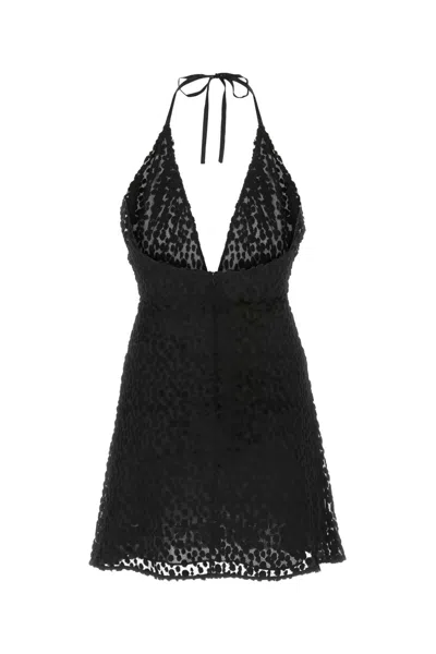 Saint Laurent Halterneck Minidress In Black