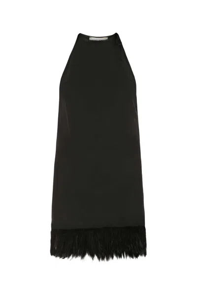 SAINT LAURENT SAINT LAURENT BLACK CREPE MINI DRESS
