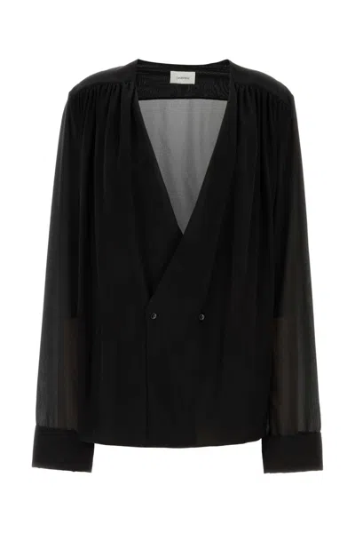 SAINT LAURENT SAINT LAURENT BLACK CREPE SHIRT