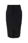Saint Laurent Crepe Skirt With Back Pockets And Front Slit