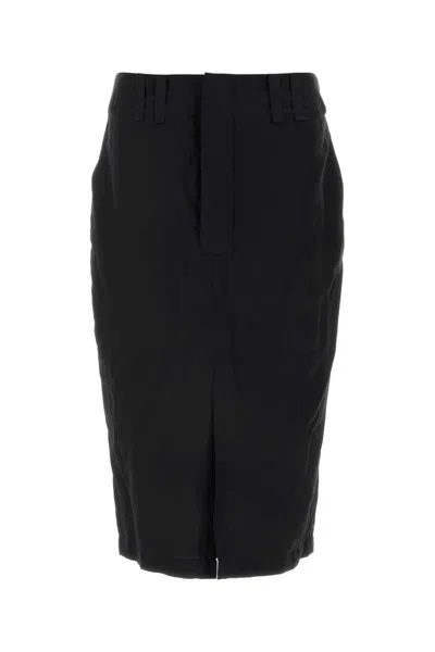 Saint Laurent Black Crepe Skirt
