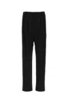 Saint Laurent Black Crepe Wide-leg Pant In Black