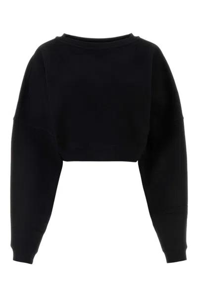 SAINT LAURENT BLACK CREWNECK SWEATSHIRT