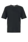 Saint Laurent Washed-out Crewneck T-shirt In Black