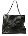 Saint Laurent Black Crinkled Calfskin Leather Large Niki Shopper Tote  (authentic Pre-loved)