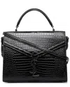 Saint Laurent Cassandra Medium Leather Top Handl In Black