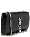 Saint Laurent Black Croc-embossed Leather Monogram Kate Tassel Small Shoulder  Bag (authentic Pre-lo