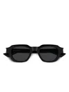 Saint Laurent Black-crystal-black Recycled Acetate Sunglasses In Black