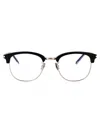 Saint Laurent Black-crystal-transparent Recycled Acetate Glasses In Black