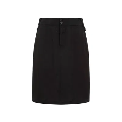 Saint Laurent Pencil Skirt With Stitching Details In Black