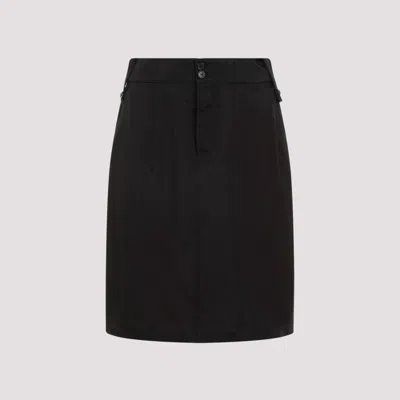 SAINT LAURENT BLACK CUPRO SKIRT
