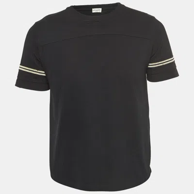 Pre-owned Saint Laurent Black Decoupe Dust Cotton T-shirt S