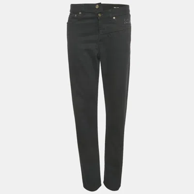 Pre-owned Saint Laurent Black Denim Crossover Slim Fit Jeans M Waist 29"