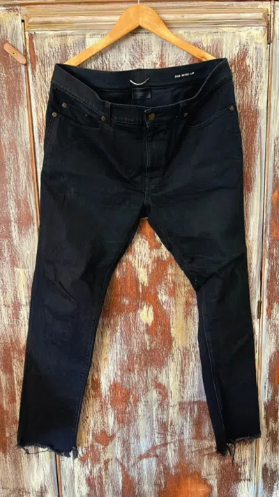 Pre-owned Saint Laurent Black Denim D02 Frayed